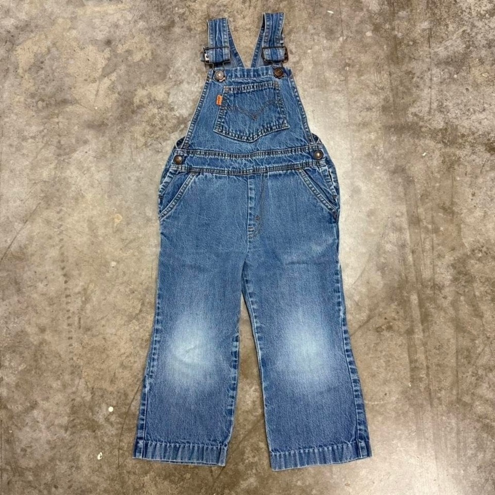 Vintage 80s Levi's Orange Tab Kids 4T Denim Overalls